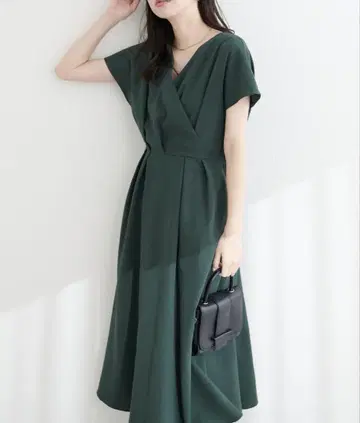 natural couture 노카라 고급스러운 카슈쿨 원피스 그린