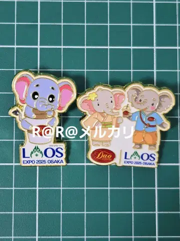 만박 라오스관 핑 배지 2개 세트 라오스 파빌리온