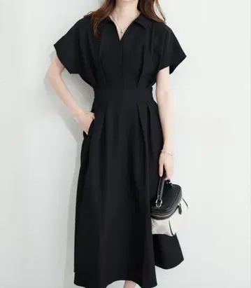 natural couture 시원한 스키퍼 카라 고급스러운 원피스 블랙