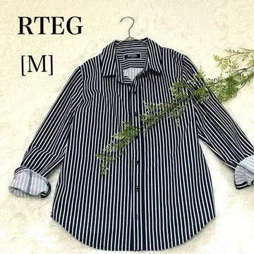 RTEG 레트로 엔진 스트라이프 셔츠 네이비 M