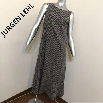 JURGEN LEHL 요건 레일 깅엄 체크 무늬 롱 원피스