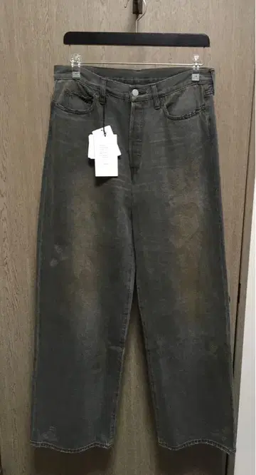 그레이 데님 와이드 팬츠 택 포함