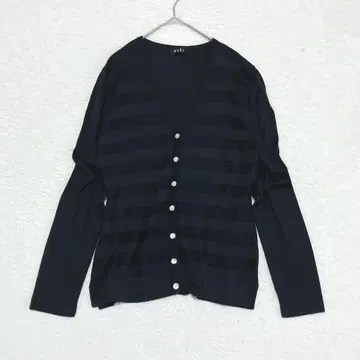 가디건 블랙 보더 냉방병 예방 실크 코튼 심플