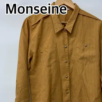 Monseine 셔츠 블라우스 긴팔 시스루 브라운 [CT1279]