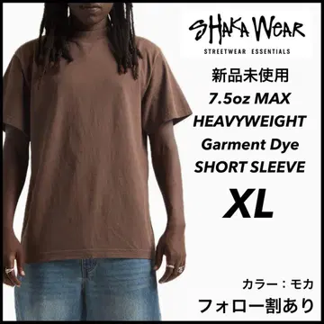 샤카웨어 미사용 새상품 7.5oz 가먼트 다이 반팔 티셔츠 모카 XL