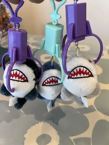 상어 봉제 인형 키링 3색 세트