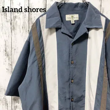 C2140 Island shores 알로하 셔츠 오픈 카라 무지 반팔