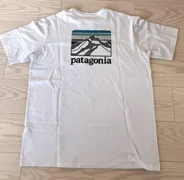 Patagonia 파타고니아 로고 포켓 티셔츠 백 프린트 화이트 M