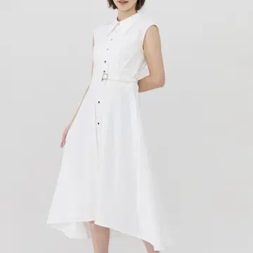 REDYAZEL 레이디 아젤 섀도우 스트라이프 슬리브리스 셔츠 원피스