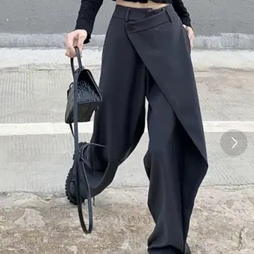 SEN TOKYO 와이드 슬랙스 랩 팬츠 블랙