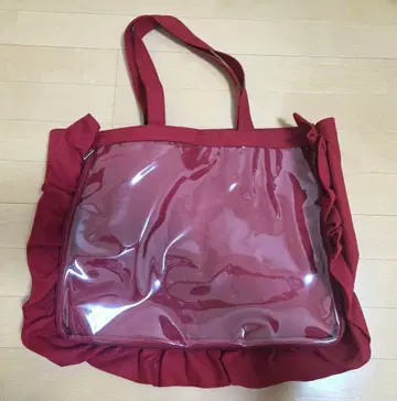 자카마트 이타백 A3 캐리온 백 프릴 토트백 와인 레드