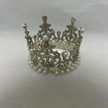 실버 펄 장식 티아라