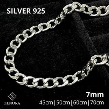 키헤이 체인 목걸이 45-70cm 7mm 실버 925 알레르기 대응