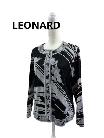LEONARD FASHION 레오나르 긴팔 상의 L 모노톤 꽃무늬