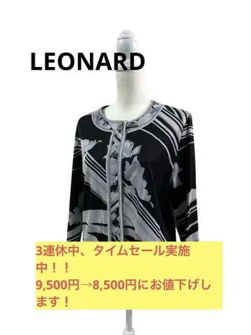 LEONARD FASHION 레오나르 긴팔 상의 L 모노톤 꽃무늬