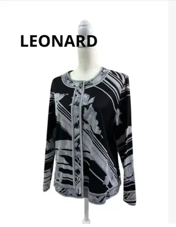 LEONARD FASHION 레오나르 긴팔 상의 L 모노톤 꽃무늬