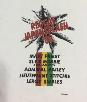 1988년 REGGAE JAPAN SPLASH 티셔츠