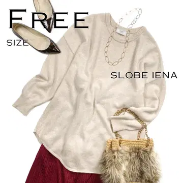 SLOBE IENA 슬로브 이에나 울 100% 라운드 헴 니트 스웨터