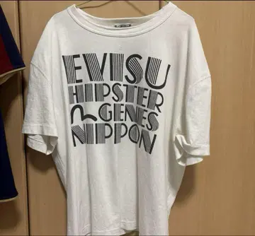 EVISU 화이트 티셔츠 100% 코튼