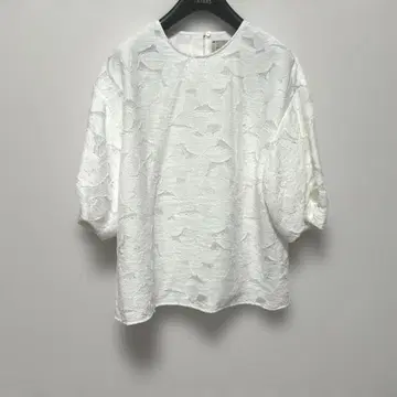 UNITED ARROWS UBCS 컷 자카드 5부 소매 블라우스