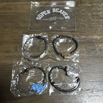 SUPER BEAVER 헤어 밴드 4종 세트 + 비닐 파우치