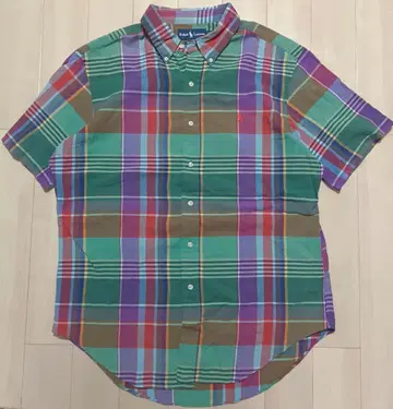 RALPH LAUREN 반팔 셔츠 XL 마드라스 체크 클래식 핏
