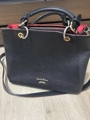 블랙 레드 핸드백 지퍼