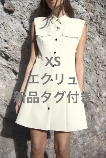 ZARA 크레이프 미니 원피스 XS 새상품 택 포함 에크루