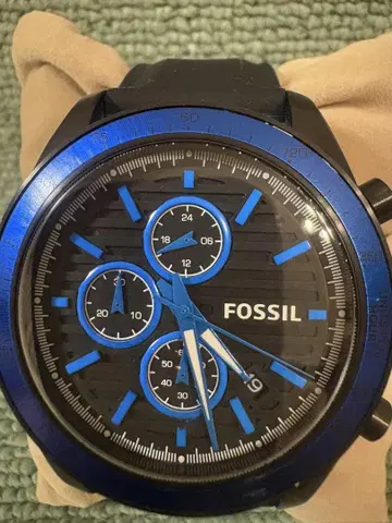 FOSSIL 크로노그래프 손목시계 블랙 파랑