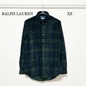 0087 RALPH LAUREN 벨로아 버튼 다운 긴팔 셔츠 XS 사이즈