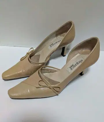 히메코 elegance 베이지 펌프스 22cm 새상품급 중고