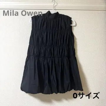 Mila Owen 백 리본 셔링 벌룬 블랙 0 사이즈