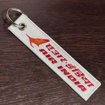 에어 인디아 AIR INDIA 플라이트 태그 키링 자수 새상품