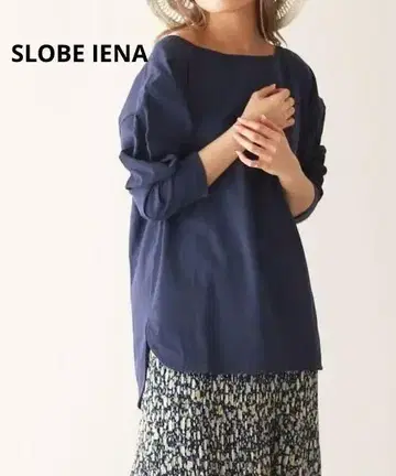 슬로브 이에나 보트넥 롱 T 블루