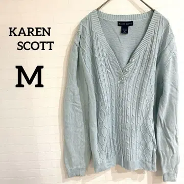 KAREN SCOTT [M] 라이트 블루 V넥 스웨터