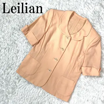 Leilian 레리안 반팔 자켓 살몬 핑크 7 B7222