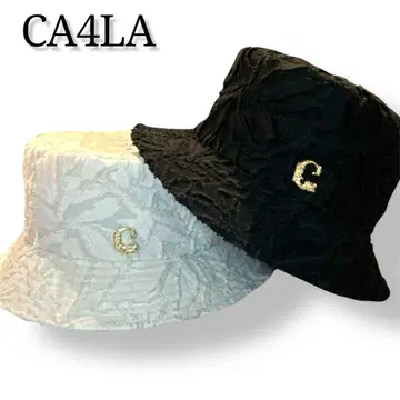 최저가! CA4LA HAPPINESS2 버킷 햇 블랙 화이트