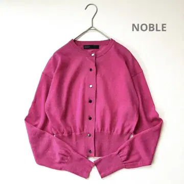 노블 NOBLE 시어 숏 기장 크루넥 가디건