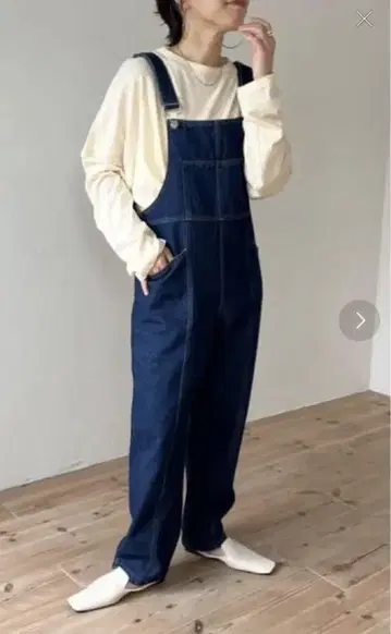 wee9s 루즈 앤 슬림 데님 살로펫