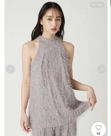 프린지 자카드 홀터넥 상의 프레이 아이디