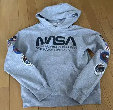 NASA 미국 항공 우주국 후드 맨투맨 후드티 소매 프린트 그레이