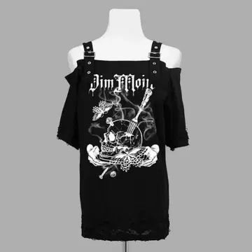 dimmoire Dig in Skull 오프숄더 티셔츠