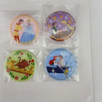 디즈니 자수 캔뱃지 라푼젤 아리엘 신데렐라 라이온 킹 4종