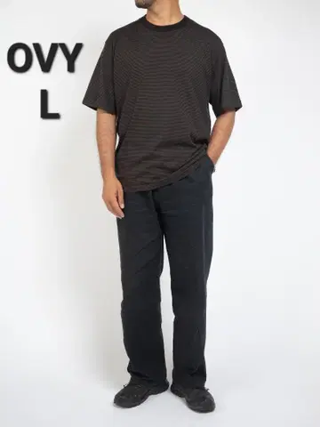 OVY 오버 다이 보더 티셔츠 (블랙) L