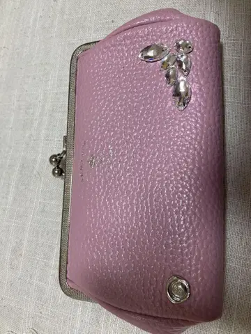 핑크 크리스탈 장식 코인 케이스