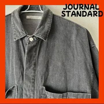 JOURNAL STANDARD 다크 그레이 반팔 워크 셔츠