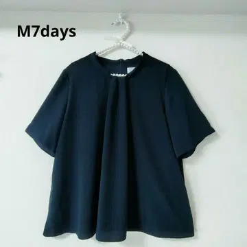 M7days 에스엠세븐데이즈 드레이프 쉬폰 블라우스 반팔 일본제
