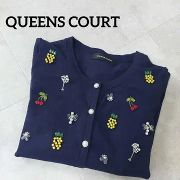 새상품급 QUEENS COURT 비쥬 가디건 네이비 배송비 포함