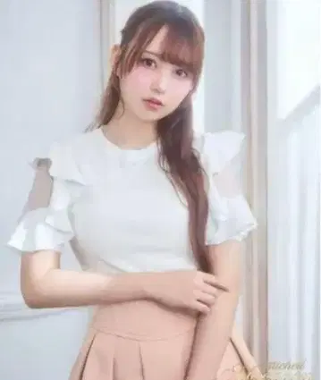 미셸 마카롱 프릴 슬리브 니트 탑