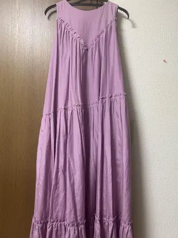 메종 리프 슬리브리스 롱 원피스 38